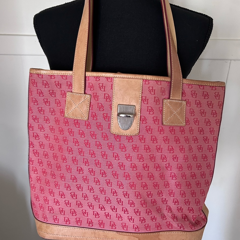 Dooney & Bourke red and Tan Tote Bag